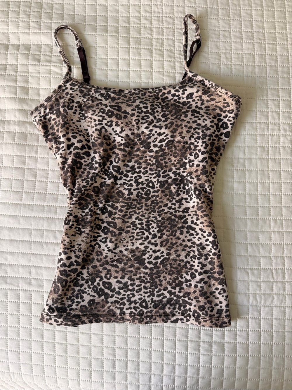 y2k Zena Leopard Print Spaghetti Strap Cami - Brown/Black